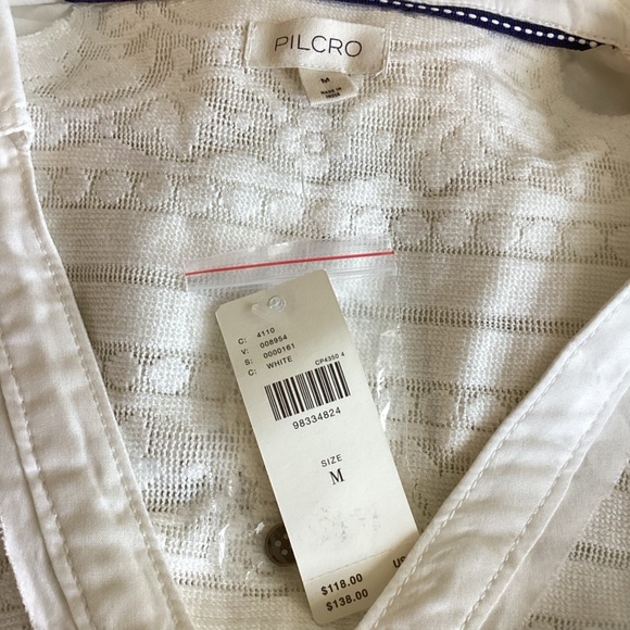 Anthropologie Sleeveless Lace Button-Front Blouse Pilcro NEW White Medium - Picture 12 of 14